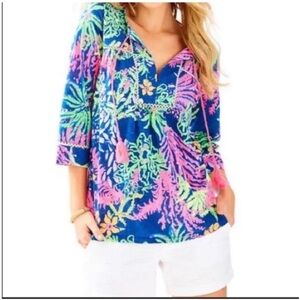 Lilly Pulitzer Tilda Tunic In Indigo All A Glow